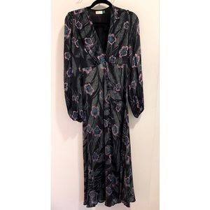 RIXO Tahnee Dress Black/Blue/Purple, Size Small